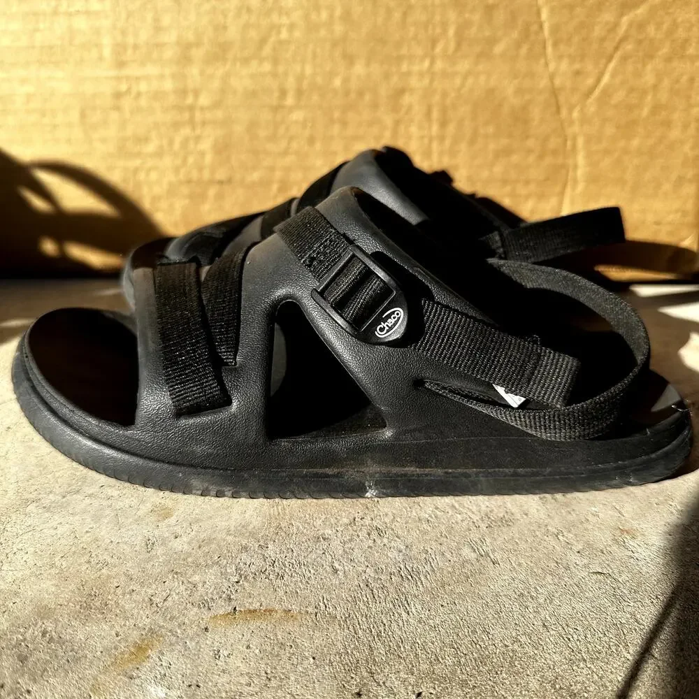Chaco Chillos Slide Slip-On LUVSEAT Arch Cinch Buckle Jacquard Webbing Black 6